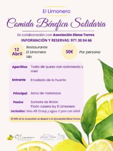 Últimas plazas para asistir a la comida benéfica que celebra el Restaurante El Limonero a favor de la Asociación Elena Torres - imagen 1